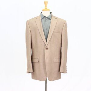 Chaps 44L Beige Solid 2-Button Sport Coat Blazer Jacket T194
